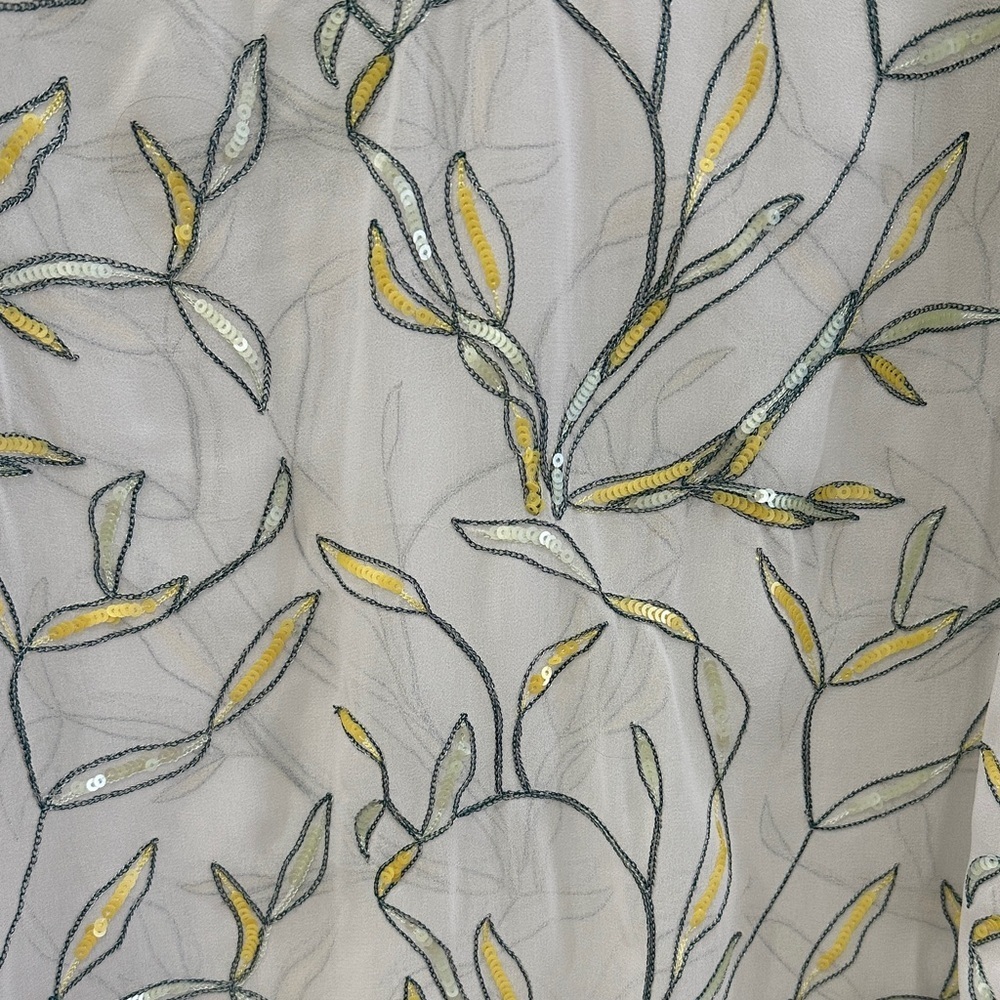 Alexis Sheer Leaf Print Blouse - White and Yellow - Picture 6 of 6